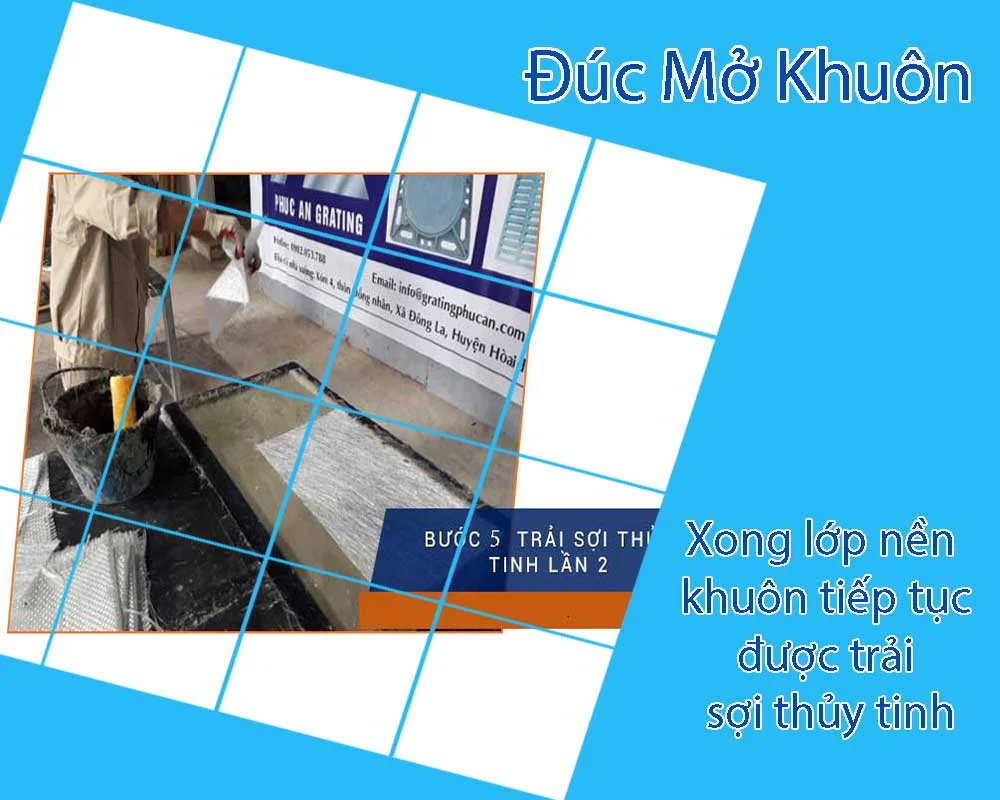 Trải sợi thủy tinh đổ nhựa mở tách khuôn Trải sợi thủy tinh đổ nhựa mở tách khuôn