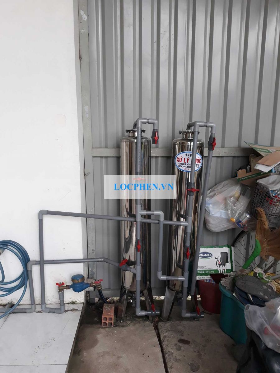 bộ lọc nước phèn ở Tân Xuân,Hóc Môn: lọc nước máy bằng cột inox