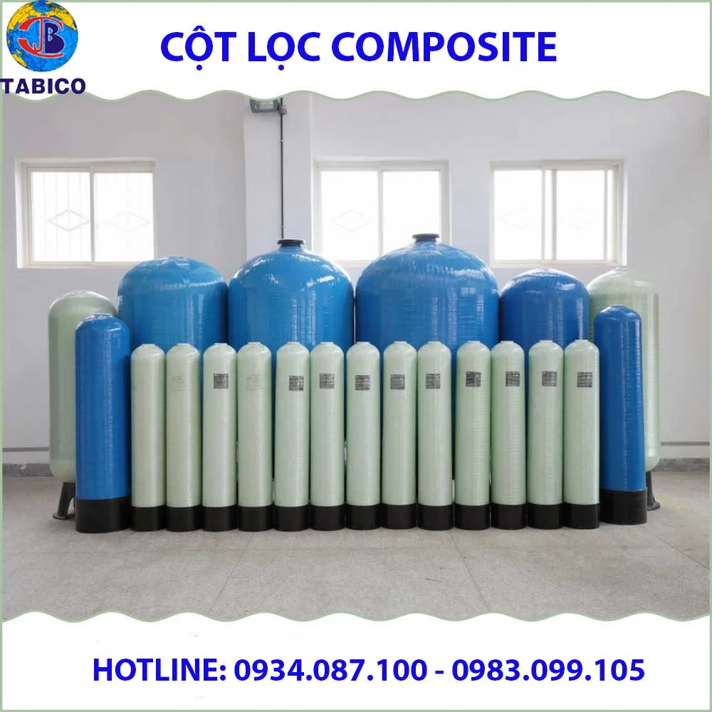 Cột lọc composite được làm bằng phương pháp sợi quấn cot loc composite duoc lam phuong phap soi quan